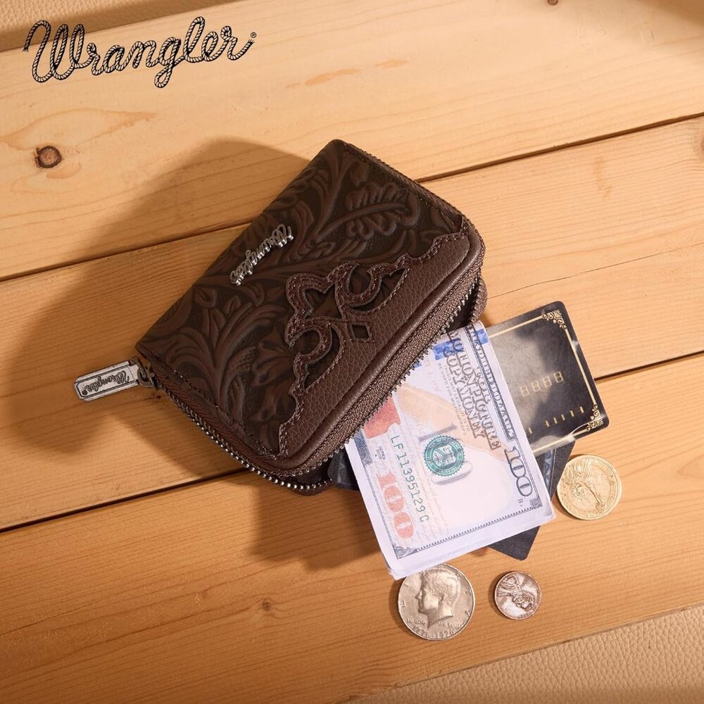 Wrangler Dark Brown Embossed Wallet - Picture 3 of 5
